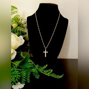 Cross necklace - gold plated